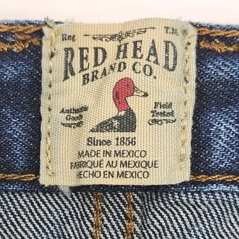 Red Head Jeans Men Sz 33 x 34 Dark Wash Denim Blue 100% Cotton Straight Pants
